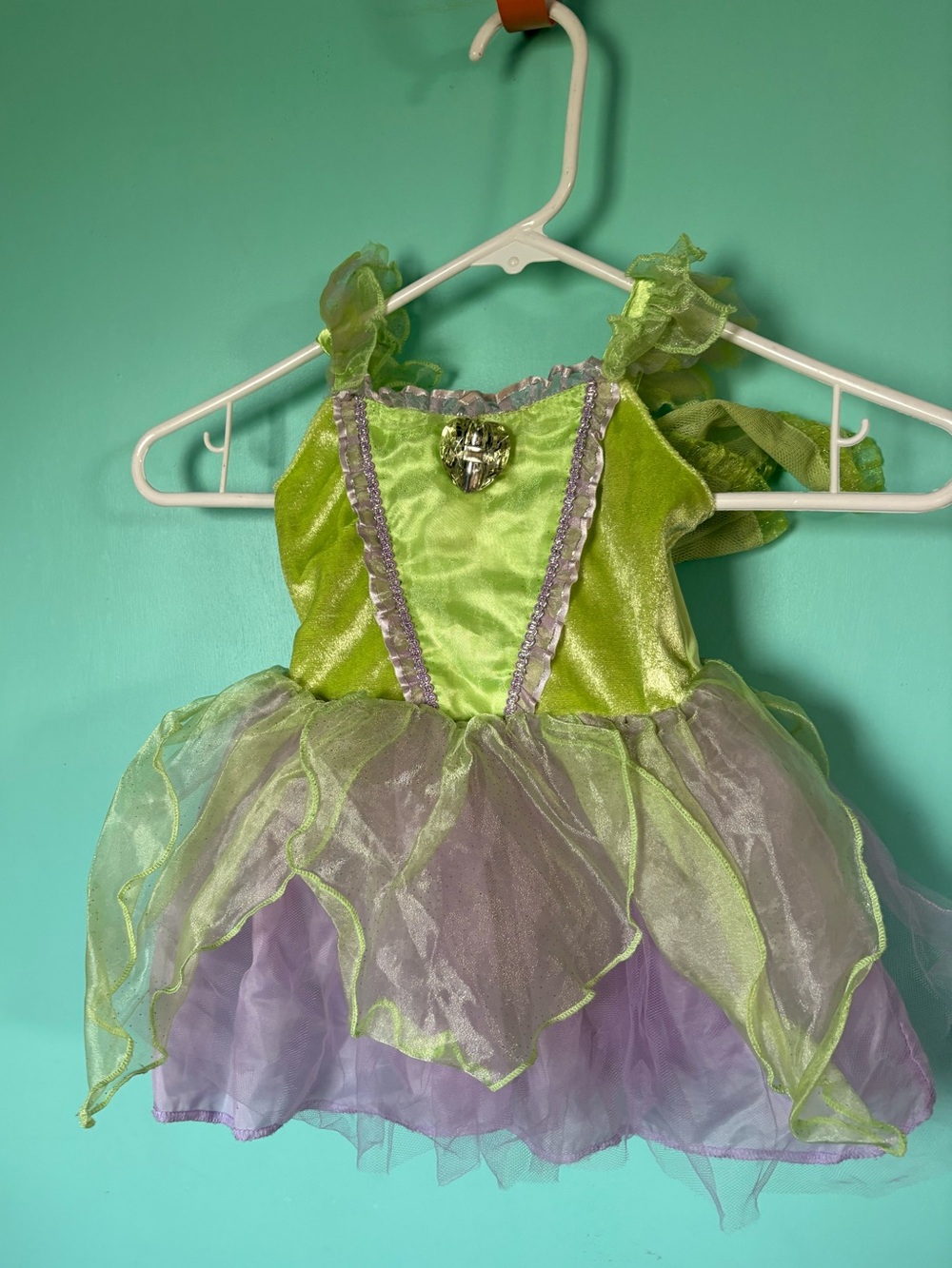 Disney Green and Purple Tinker Bell Fairy Costume Dress
